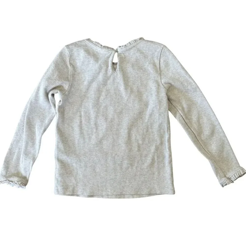 GAP Long Sleeve Crew Neck TShirt Cream 4T